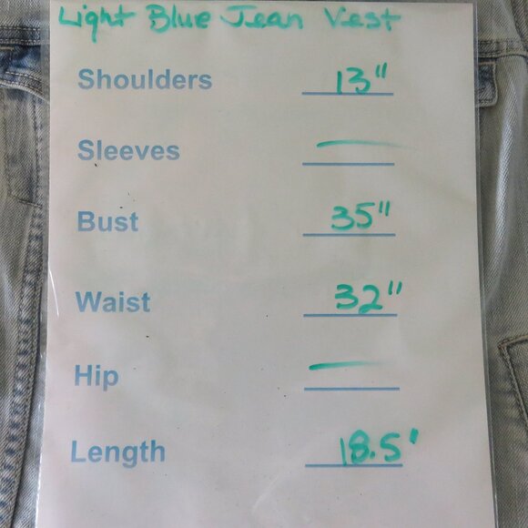 Light Blue Jean Vest Old Navy XS......................325 - Picture 11 of 11